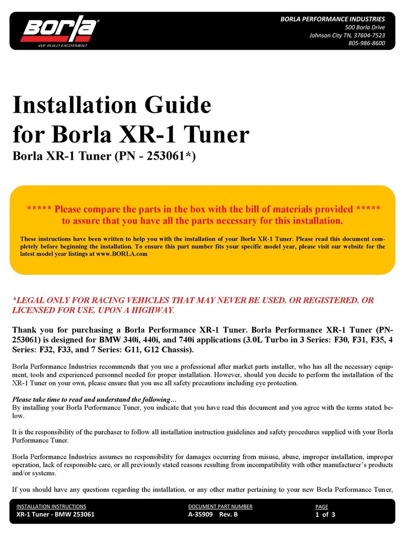 BORLA XR-1 installation guide