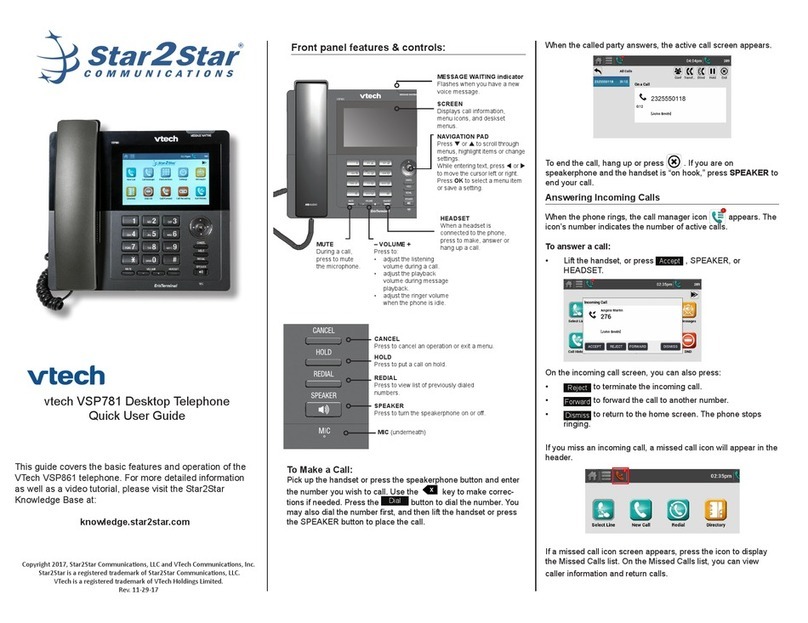 V-tech VSP781 Instruction manual