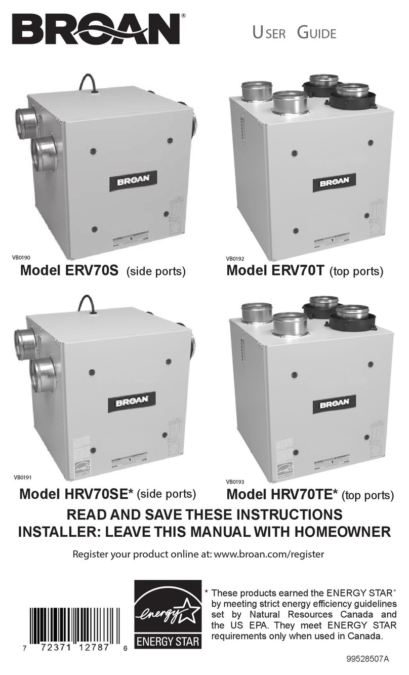 Broan ERV70S User manual