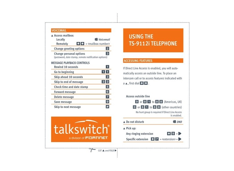 Talkswitch TS-9112i using manual