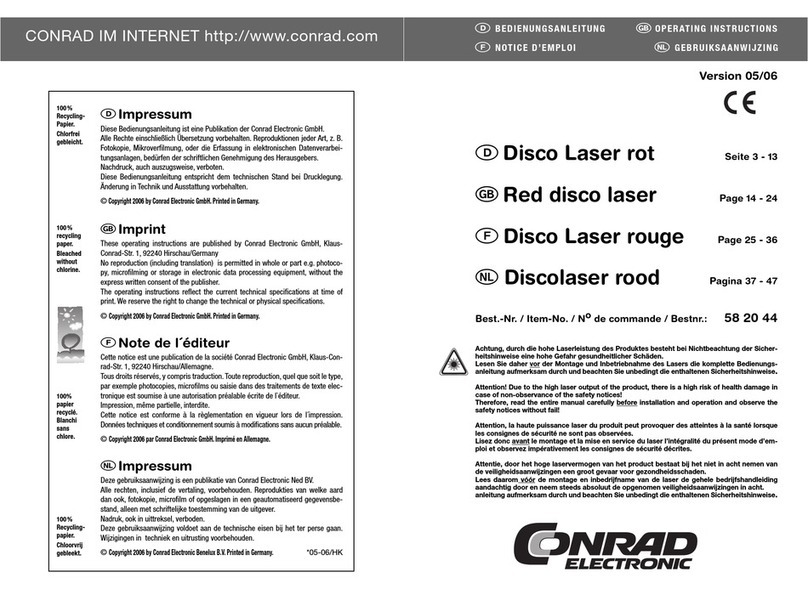 Conrad Red disco laser operating instructions
