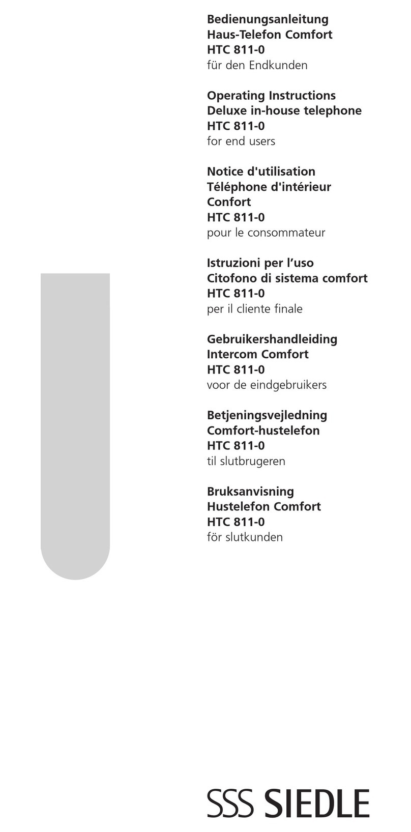 Siedle HTC 811-0 operating instructions