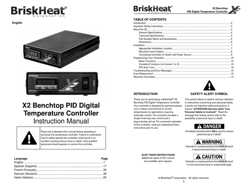 BriskHeat X2 Benchtop instruction manual