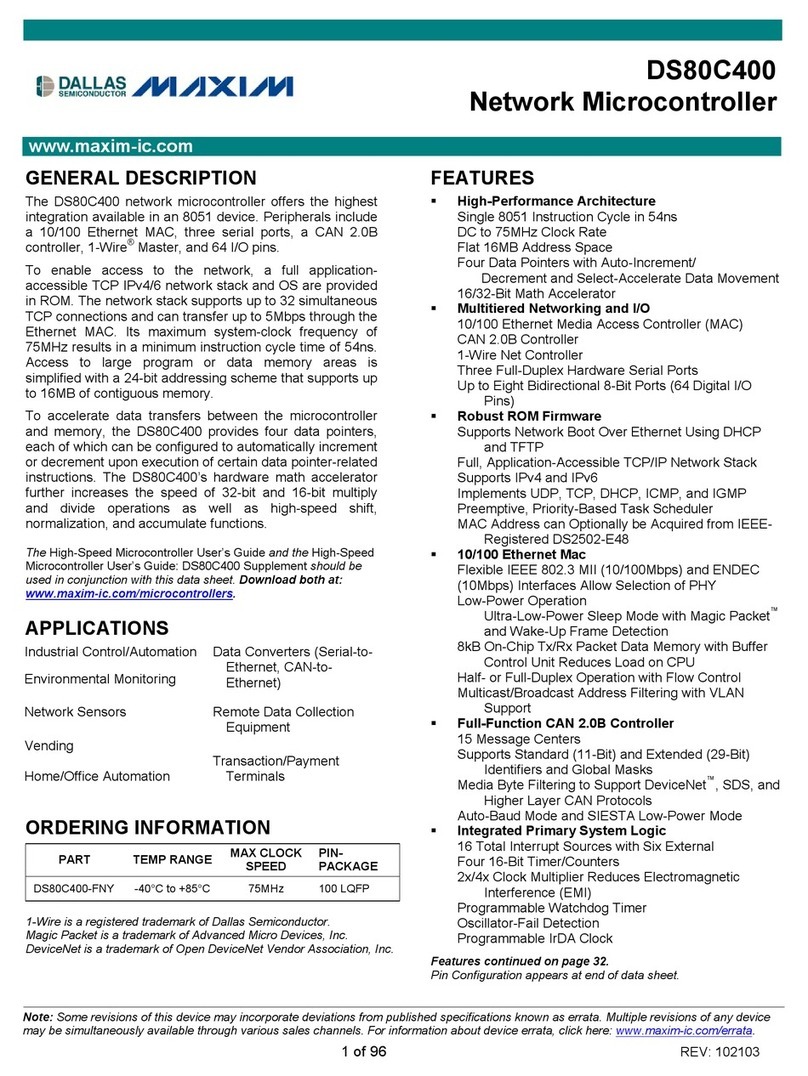 Maxim DS80C400 User manual