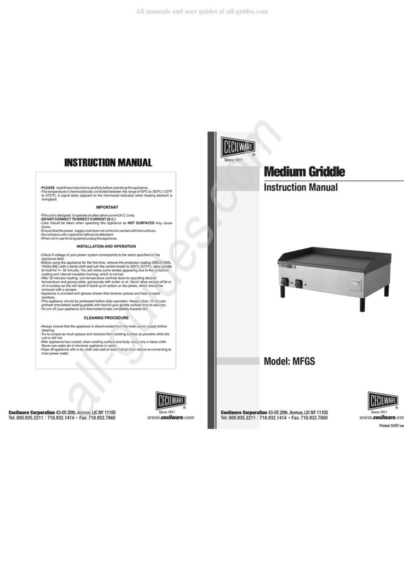 Cecilware MFGS instruction manual