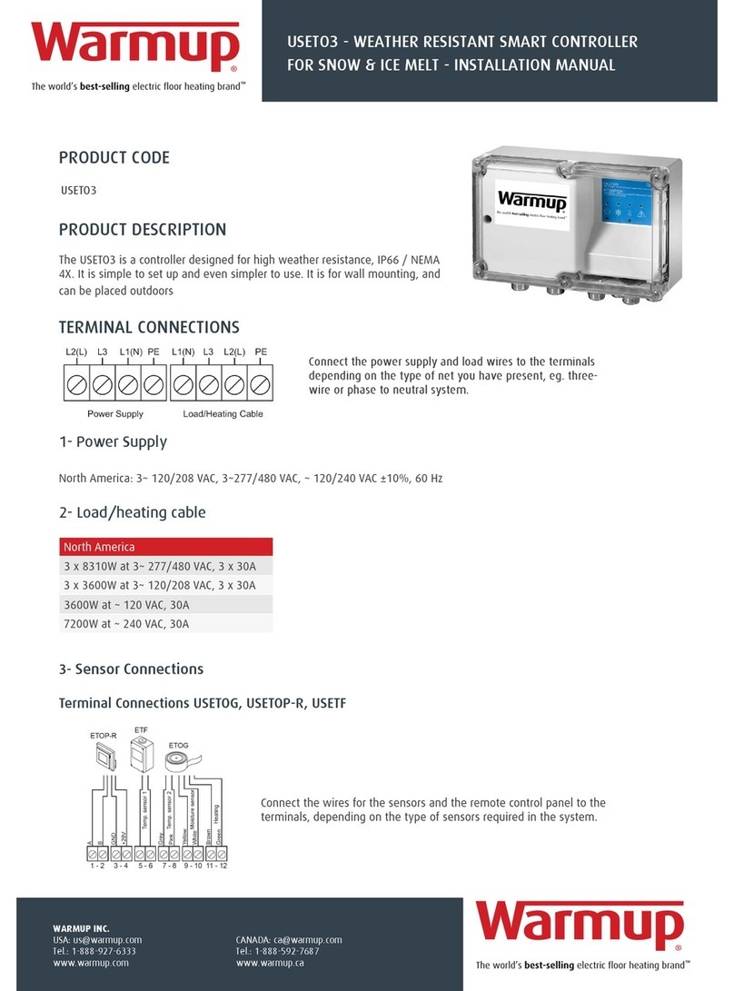 Warmup USETO3 installation manual