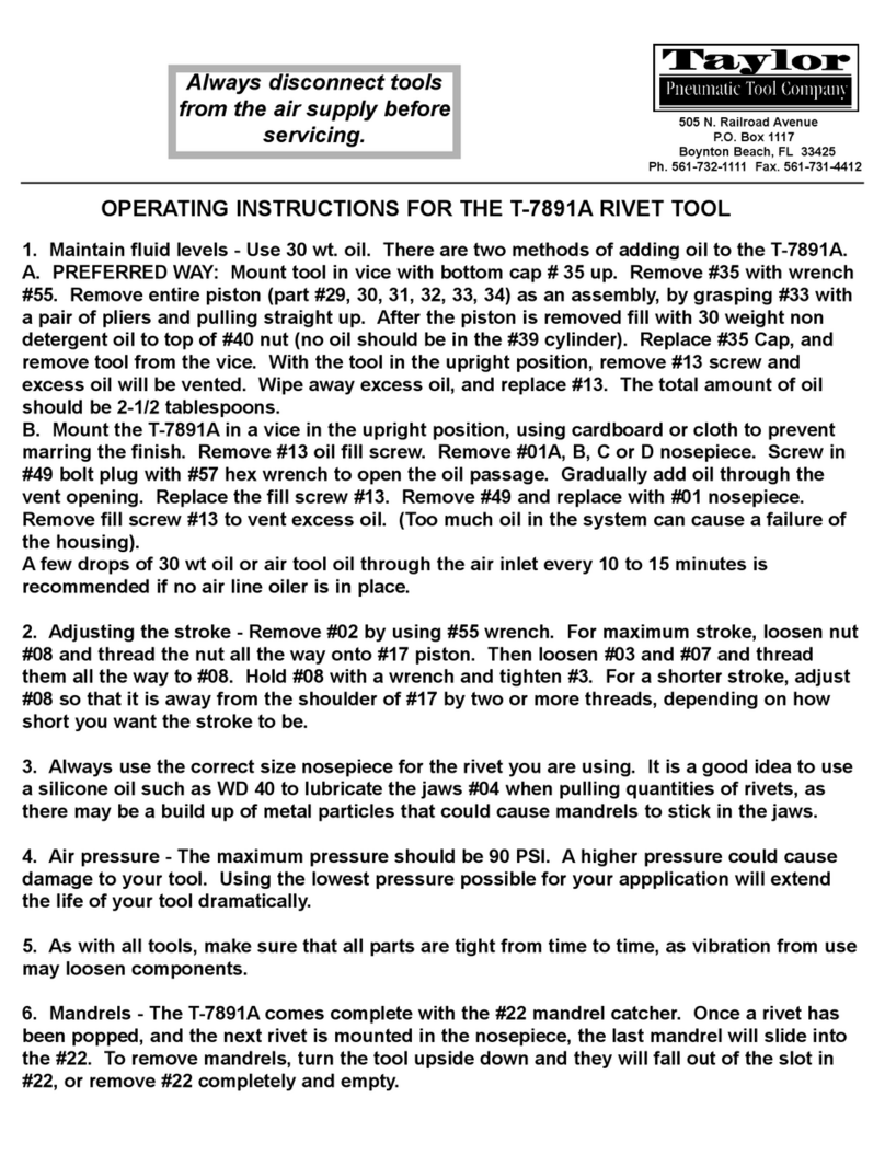 Taylor T-7891A operating instructions