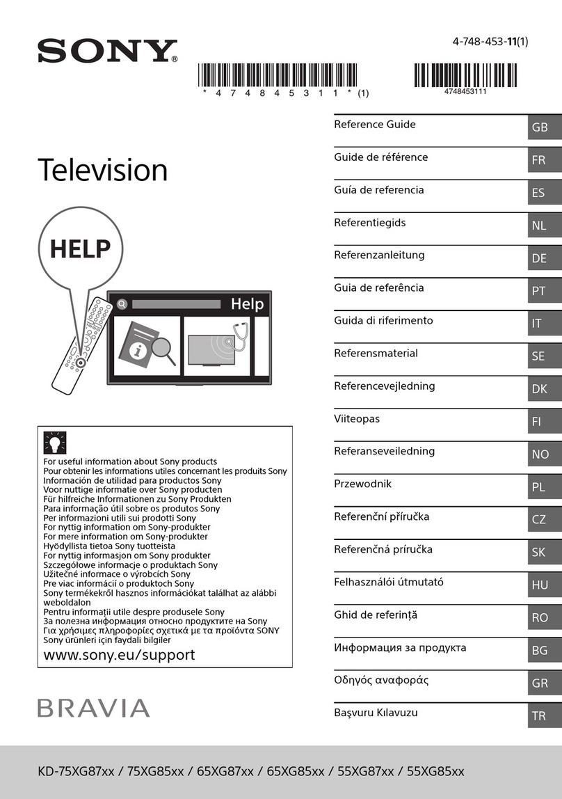 Sony BRAVIA KD-75XG87 Series User manual Sony BRAVIA KD-75XG87 Series User manual