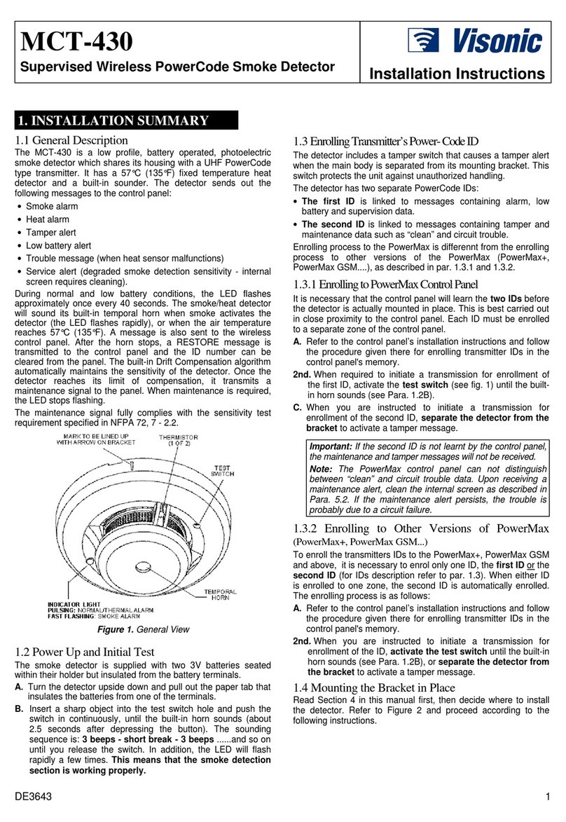 Visonic MCT-430 installation instructions
