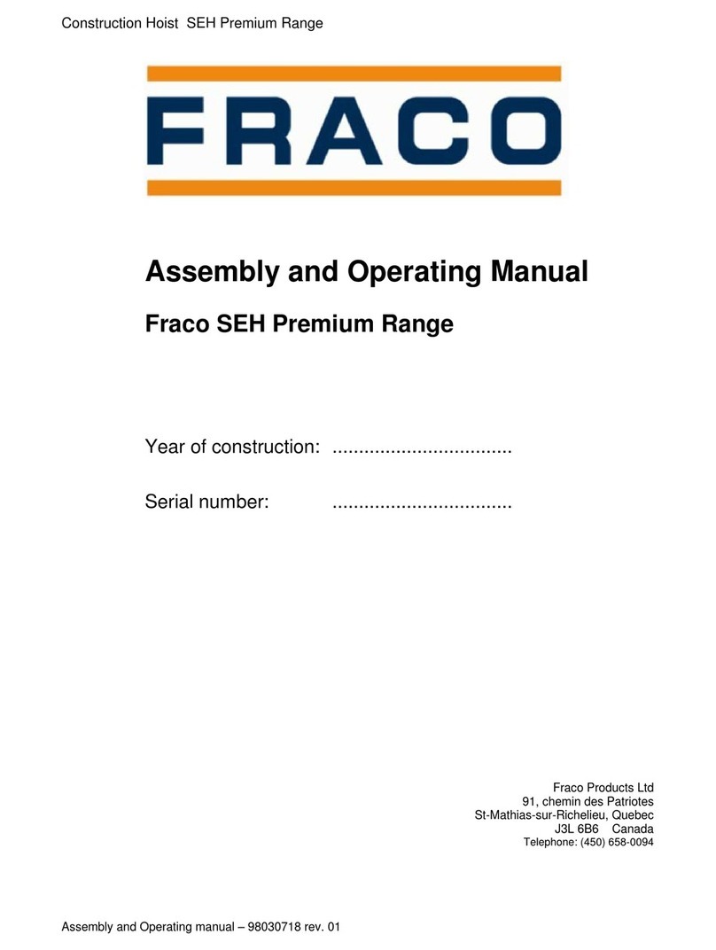 Fraco SEH 4500 Assembly and operating manual