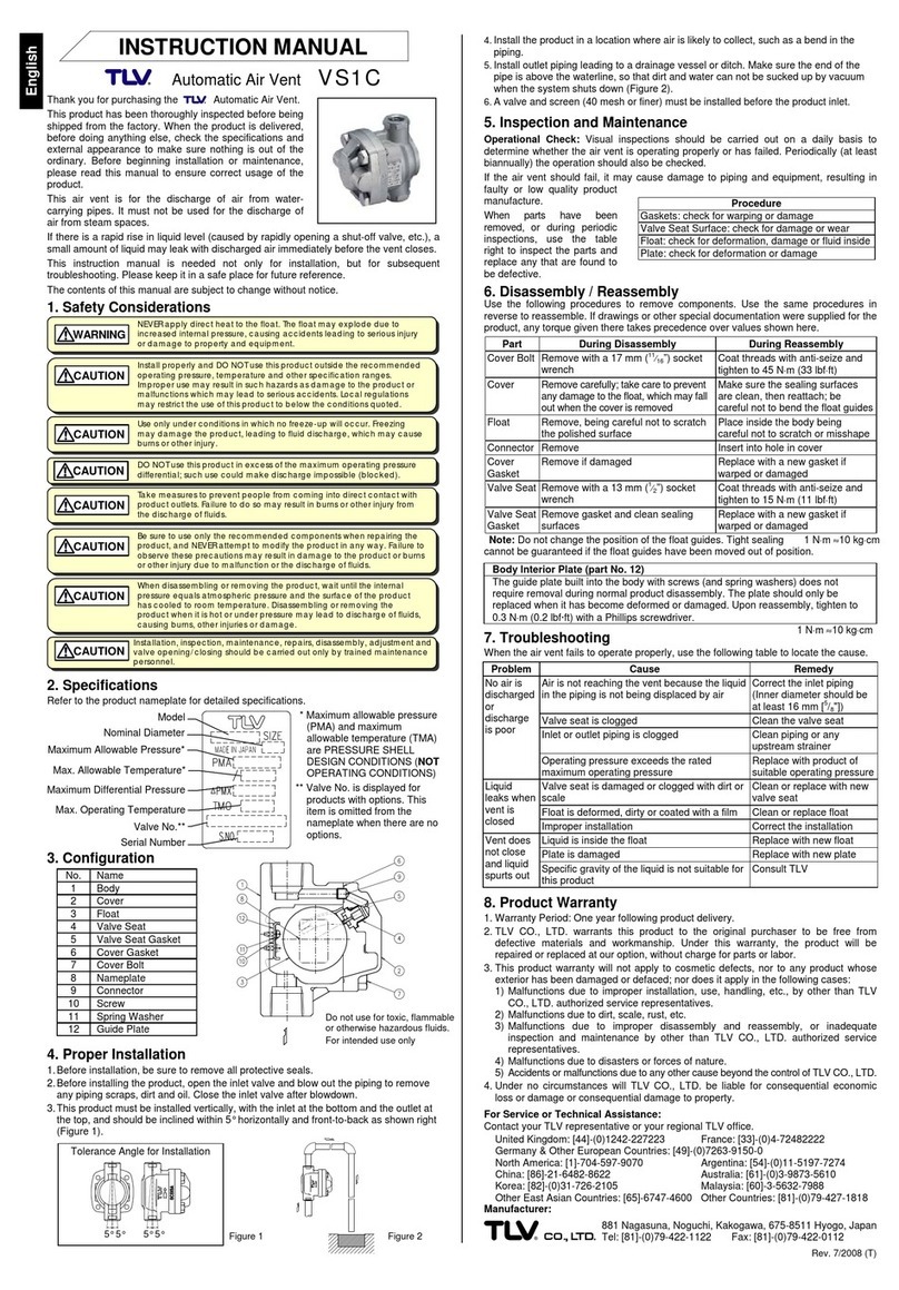 TLV VS1C instruction manual