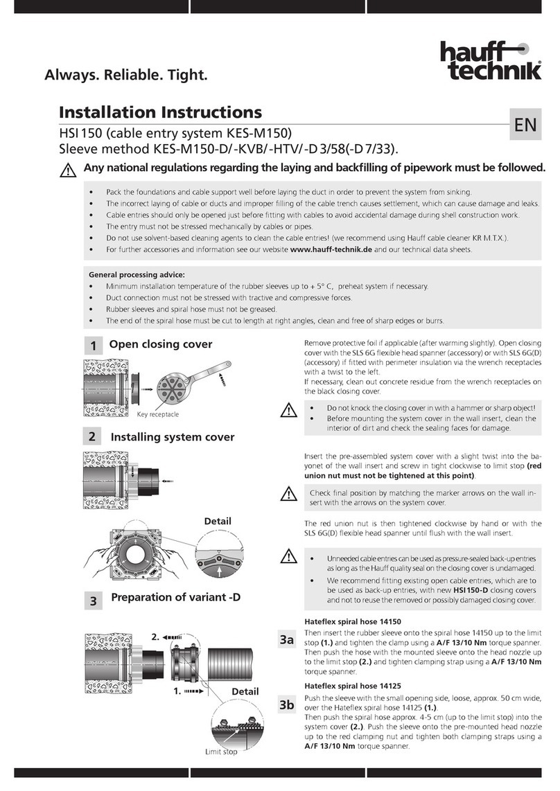 Haufftechnik HSI 150 installation instructions Haufftechnik HSI 150 installation instructions