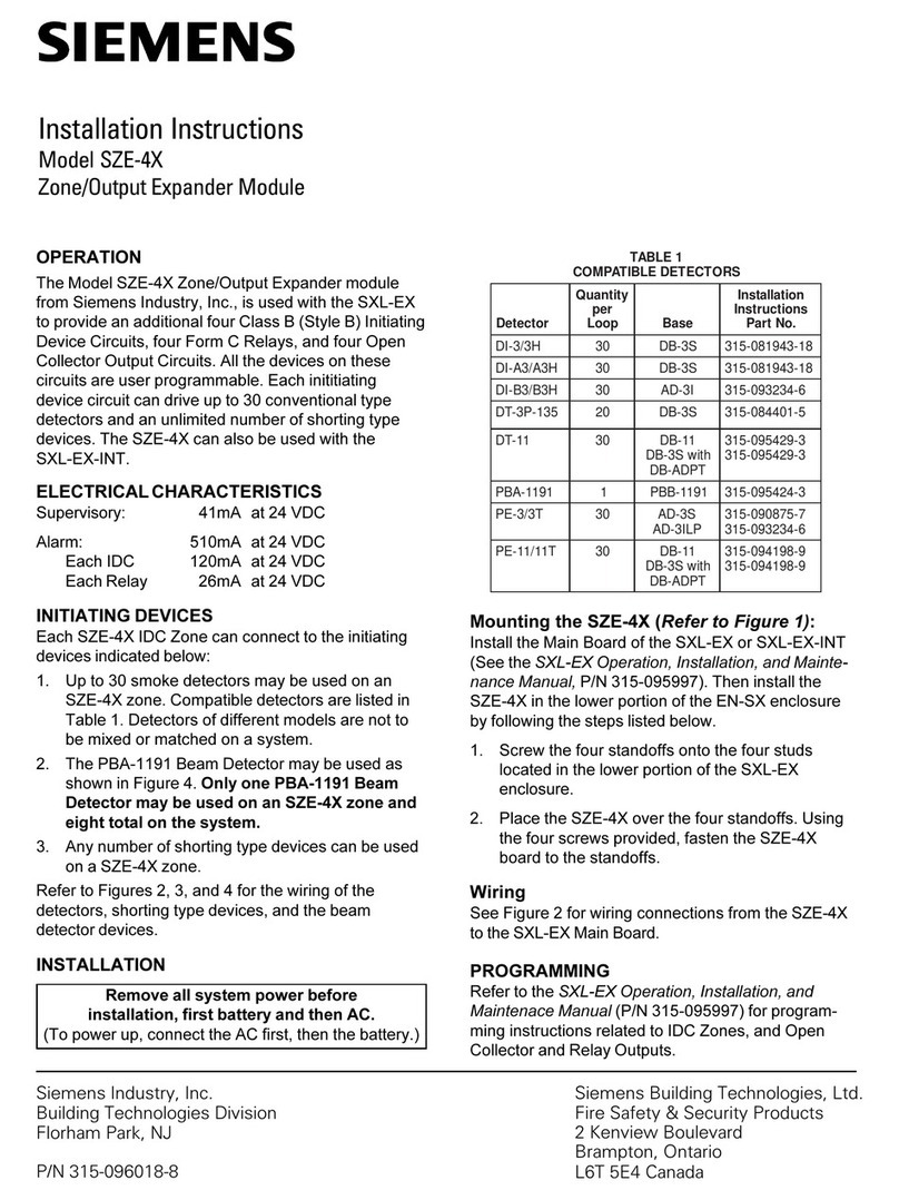 Siemens SZE-4X installation instructions
