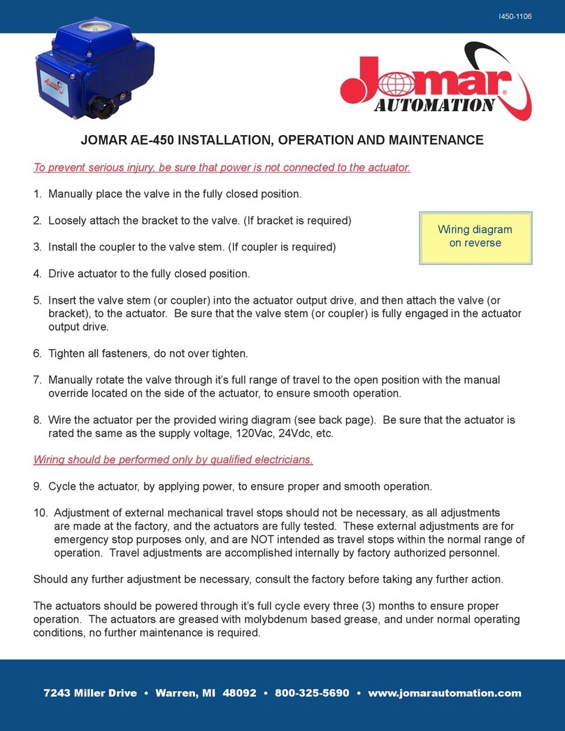 JOMAR AE-450 Installation, operation and maintenance JOMAR AE-450 Installation, operation and maintenance