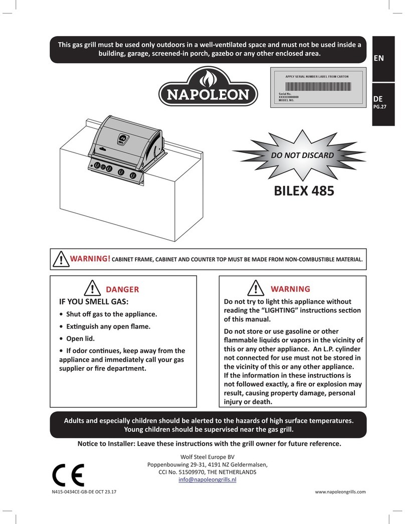 Napoleon BILEX 485 User manual