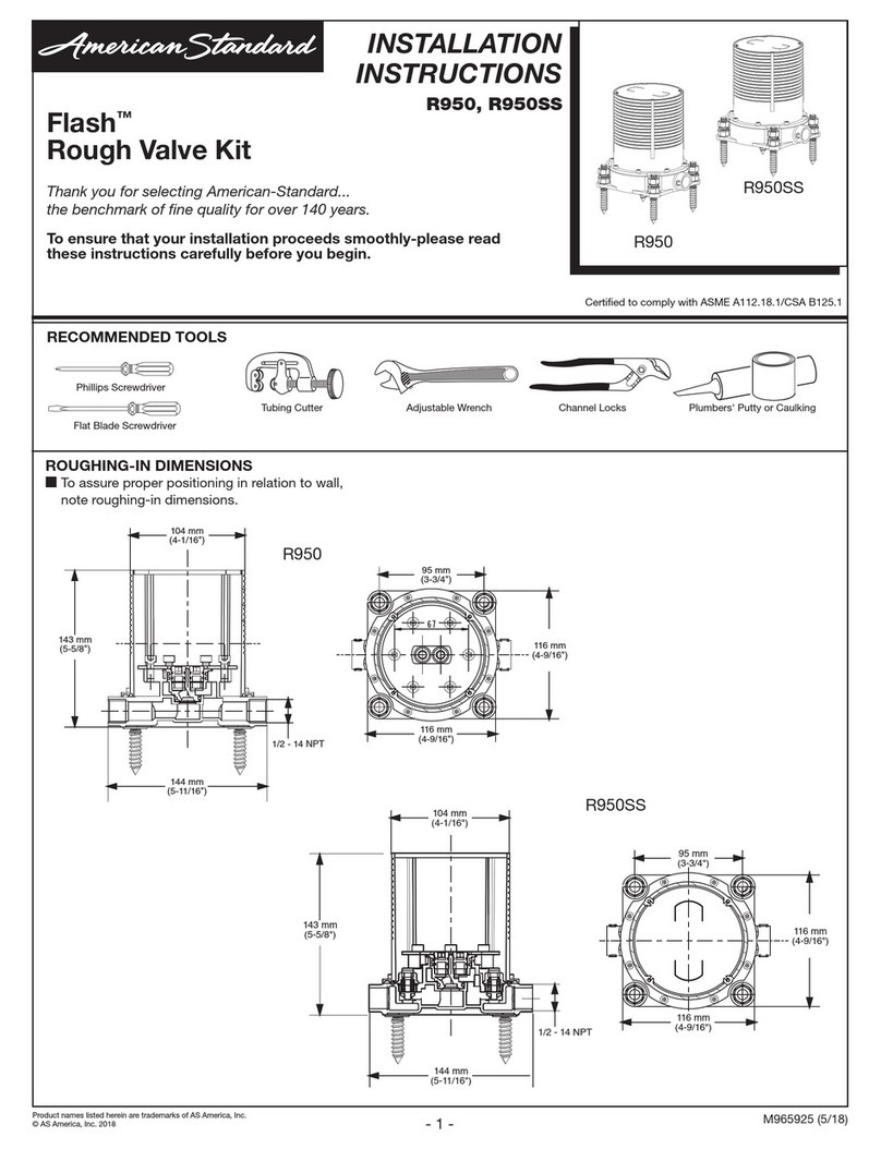 American Standart Flash R950 installation instructions