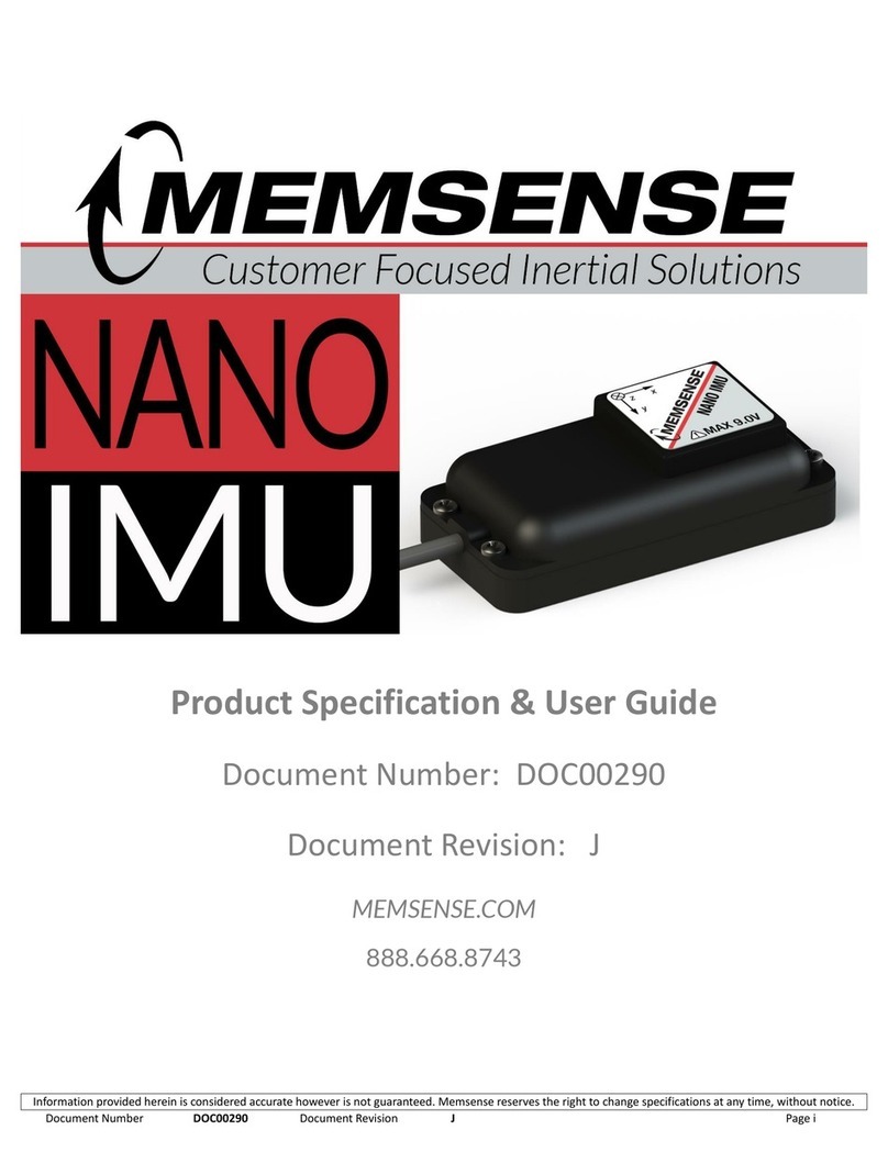 Memsense Nano IMU Product Specification & User Guide