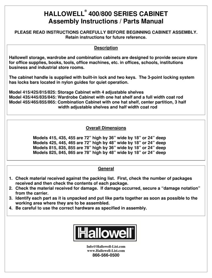 Hallowell 400 Series Assembly Instructions/Parts Manual