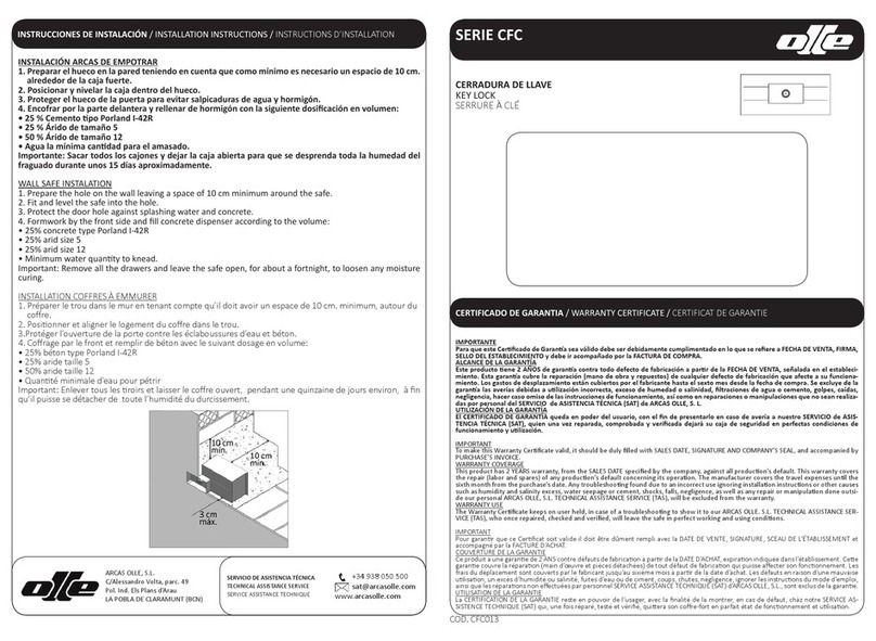 ARCAS OLLE CFC Series installation instructions