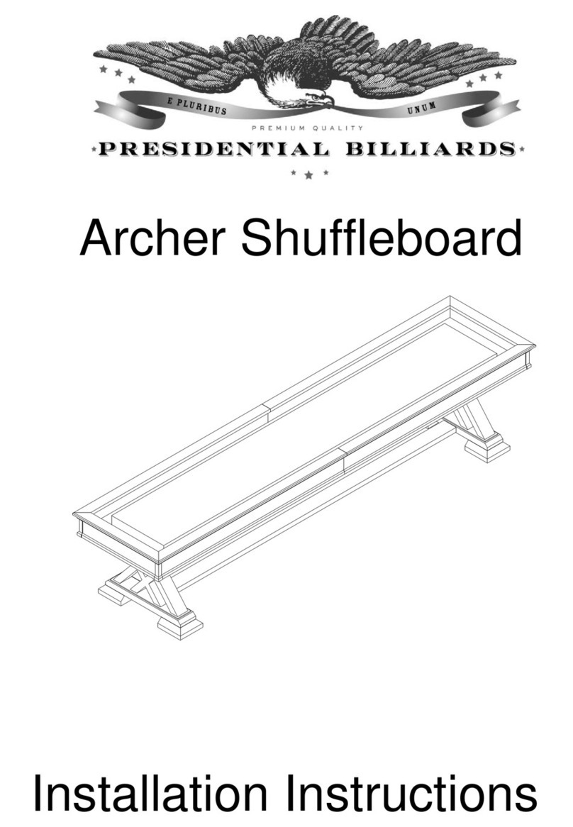 Presidential Billiards Archer User manual Presidential Billiards Archer User manual