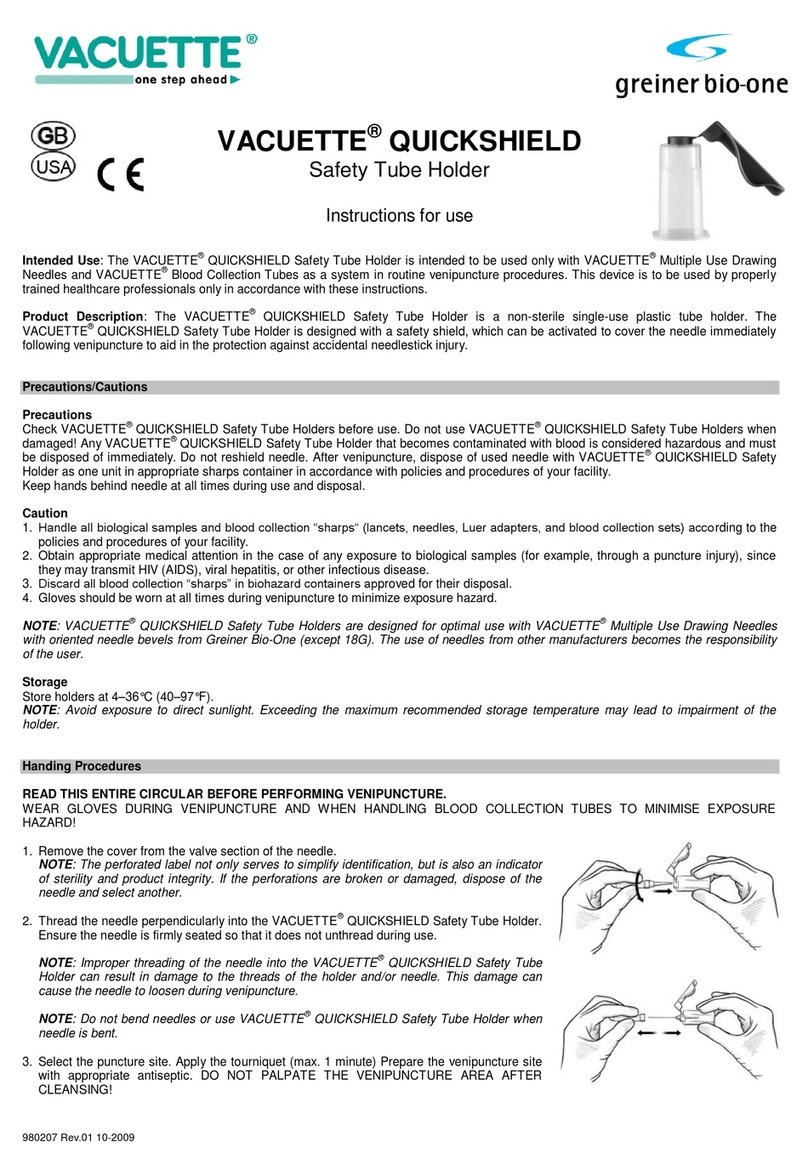 Greiner Bio-One Vacuette QuickShield Instructions for use