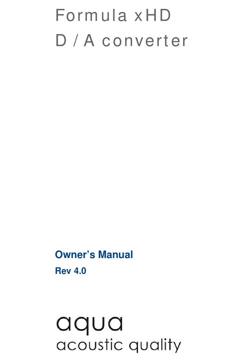Aqua Formula xHD owner's manual