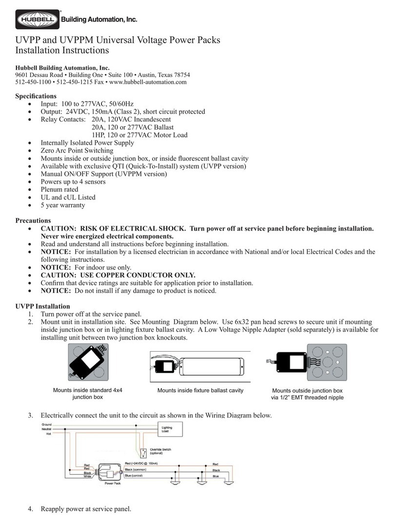 Hubbell UVPP installation instructions Hubbell UVPP installation instructions