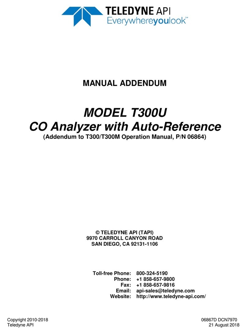 TELEDYNE API T300 Manual addendum