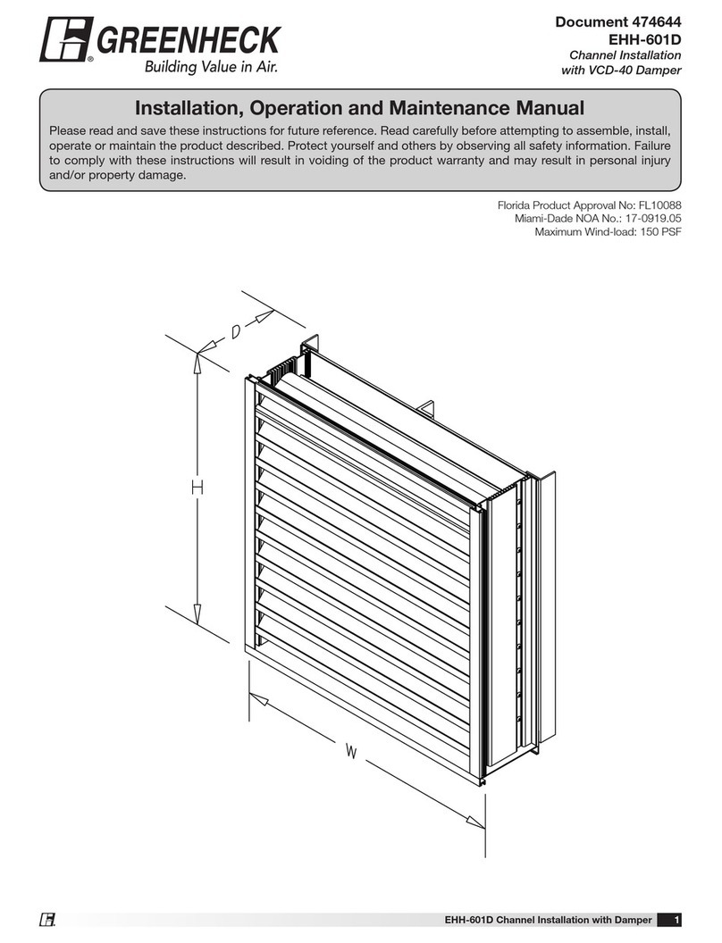Greenheck EHH-601D User manual