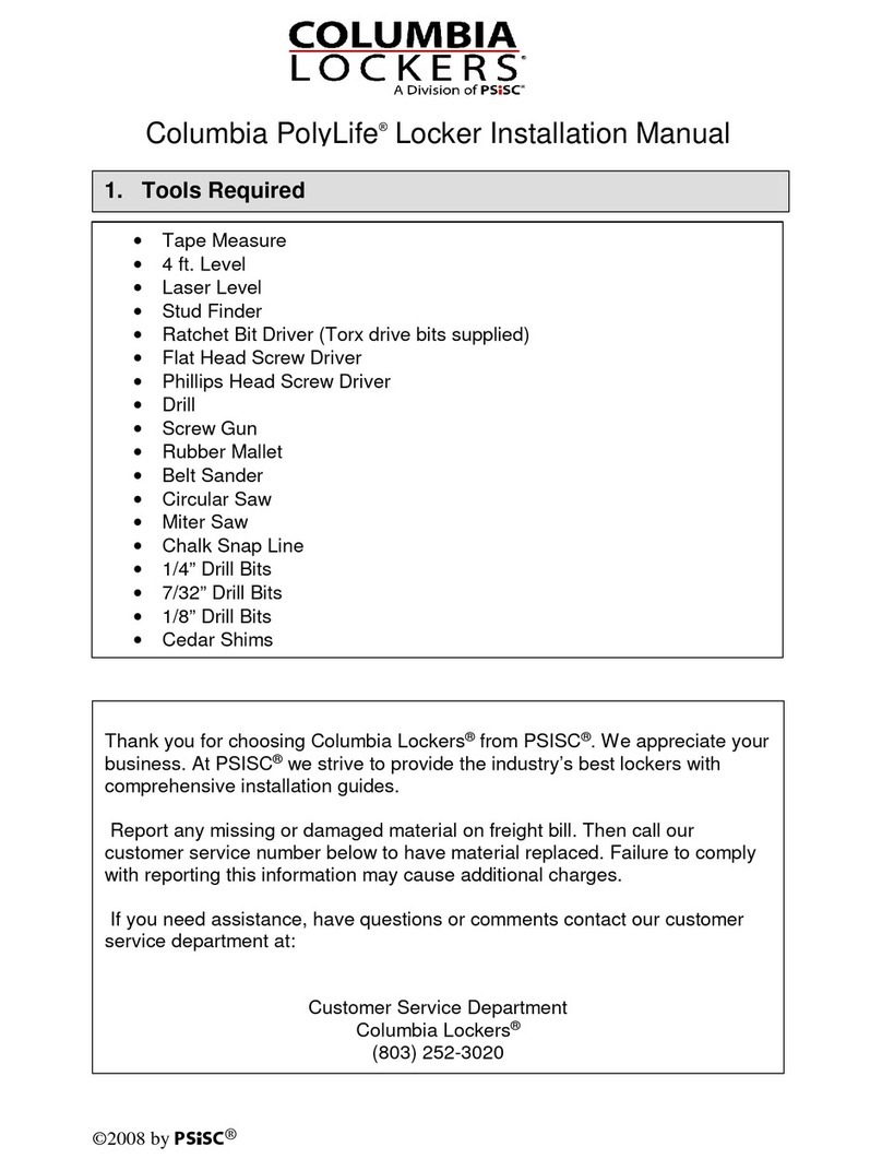 Columbia Lockers PolyLife Installation guides