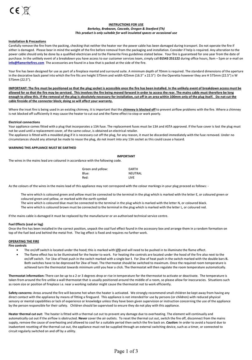 Flamerite Fires Stanford User manual