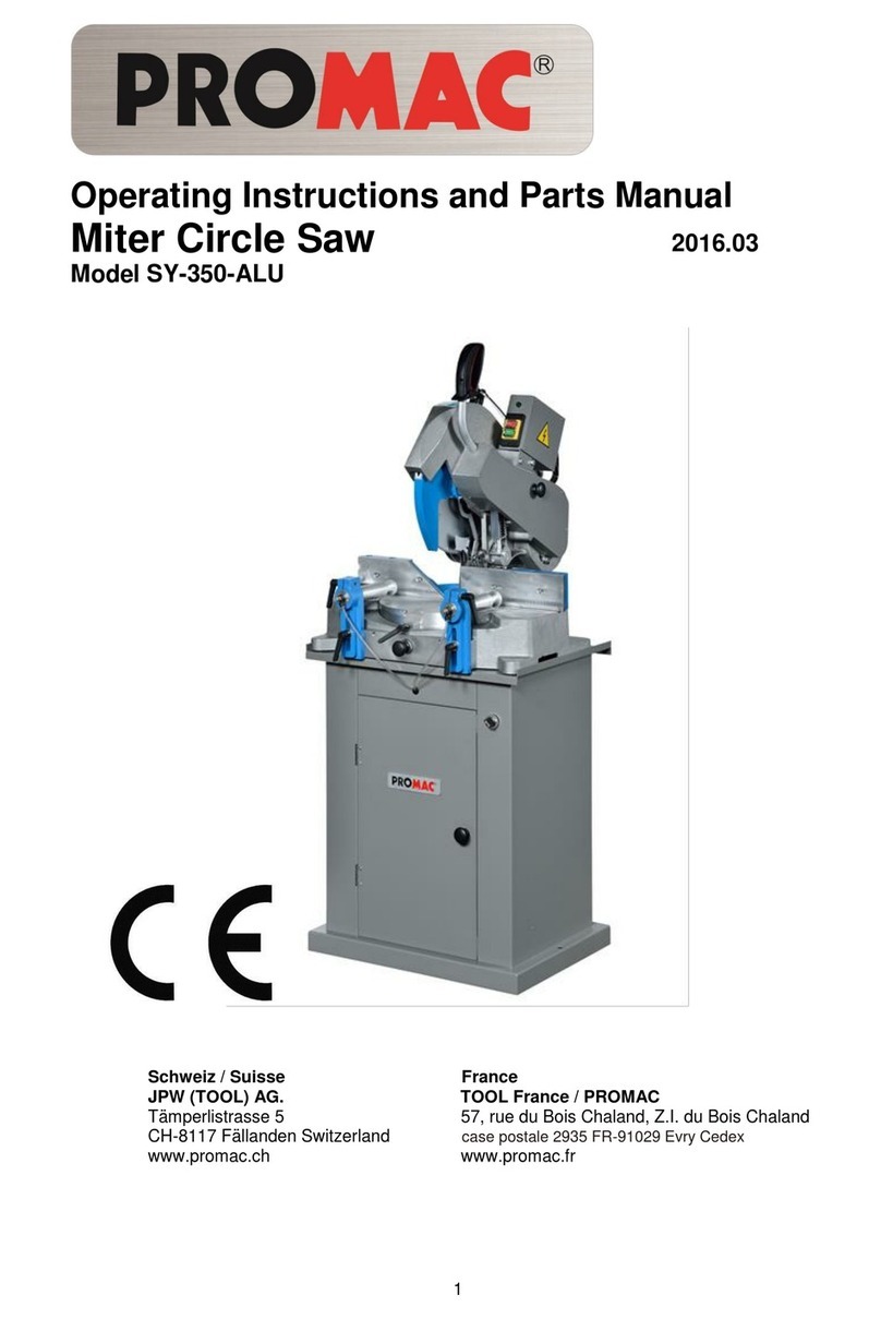 Promac SY-350-ALU Operating instructions and parts manual