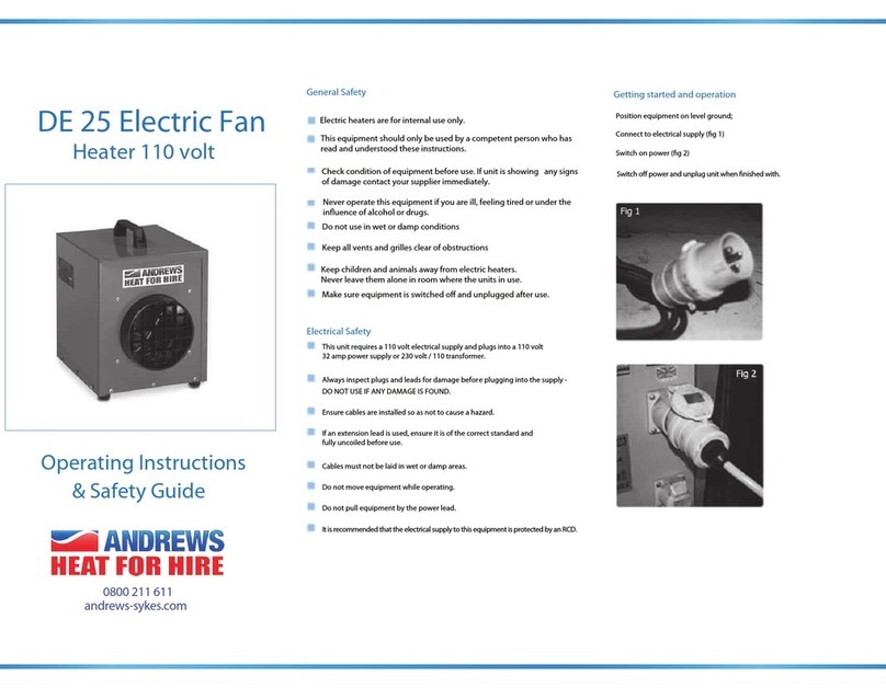 andrews DE 25 Operating instructions  & safety guide