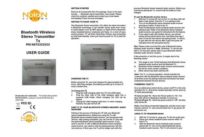 Nolan NSTX3C2 Series user guide Nolan NSTX3C2 Series user guide