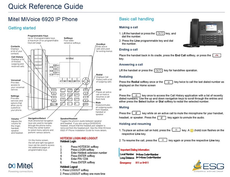 Mitel MiVOICE 6920 User manual