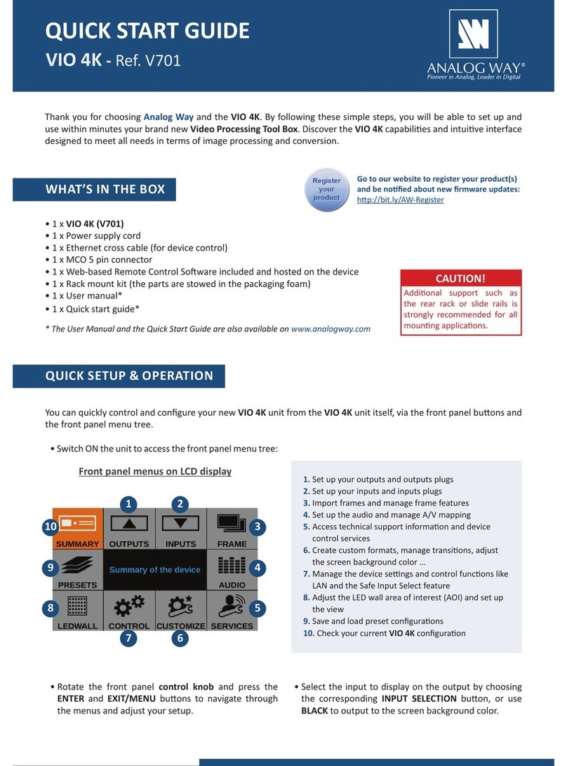 Analog way VIO 4K User manual