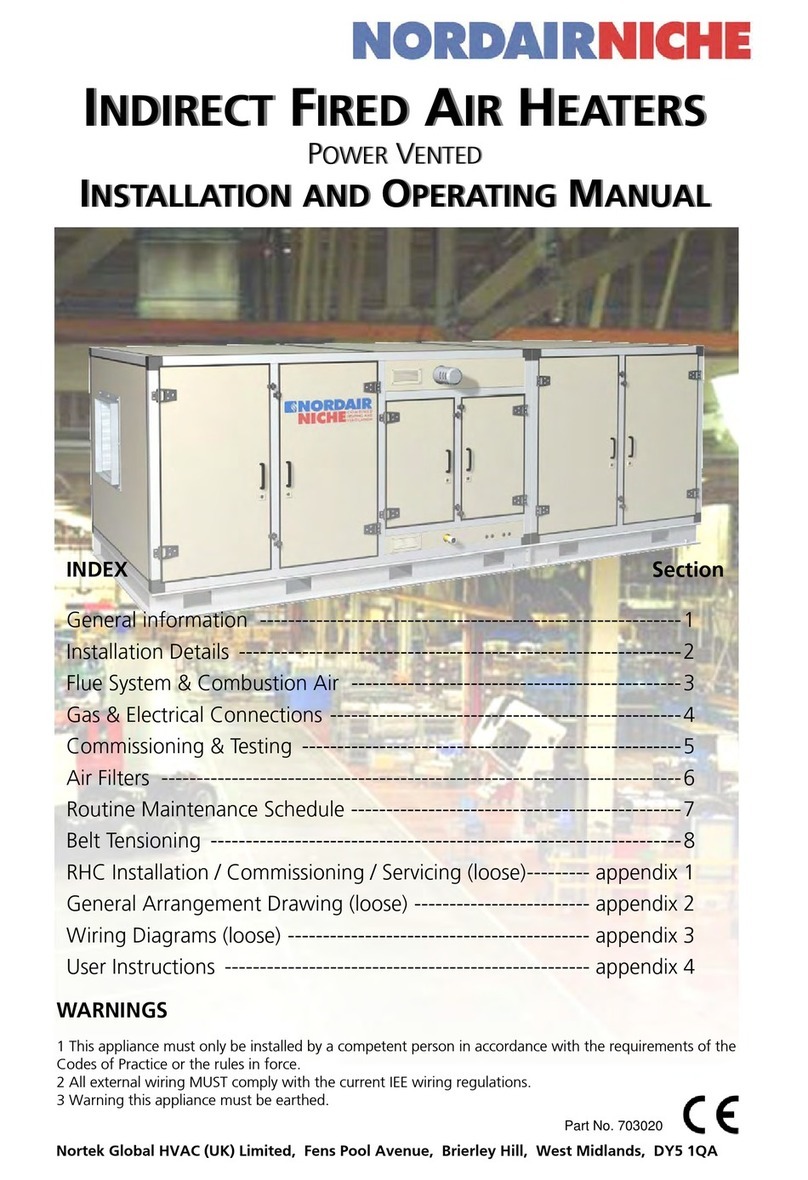 Nordair Niche IDF3-050 Installation and operating manual