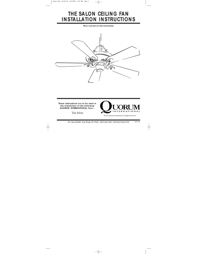 QUORUM INTERNATIONAL The Salon installation instructions QUORUM INTERNATIONAL The Salon installation instructions