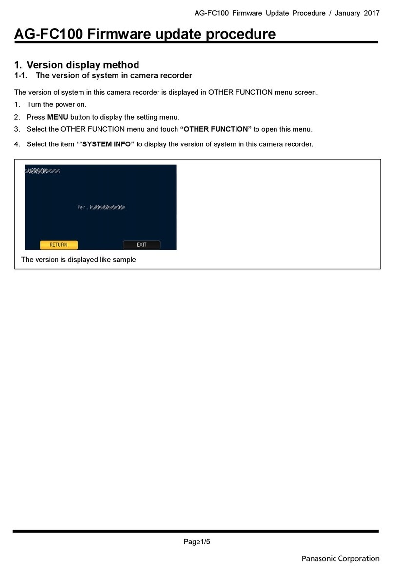 Panasonic AG-FC100 Use and care manual Panasonic AG-FC100 Use and care manual