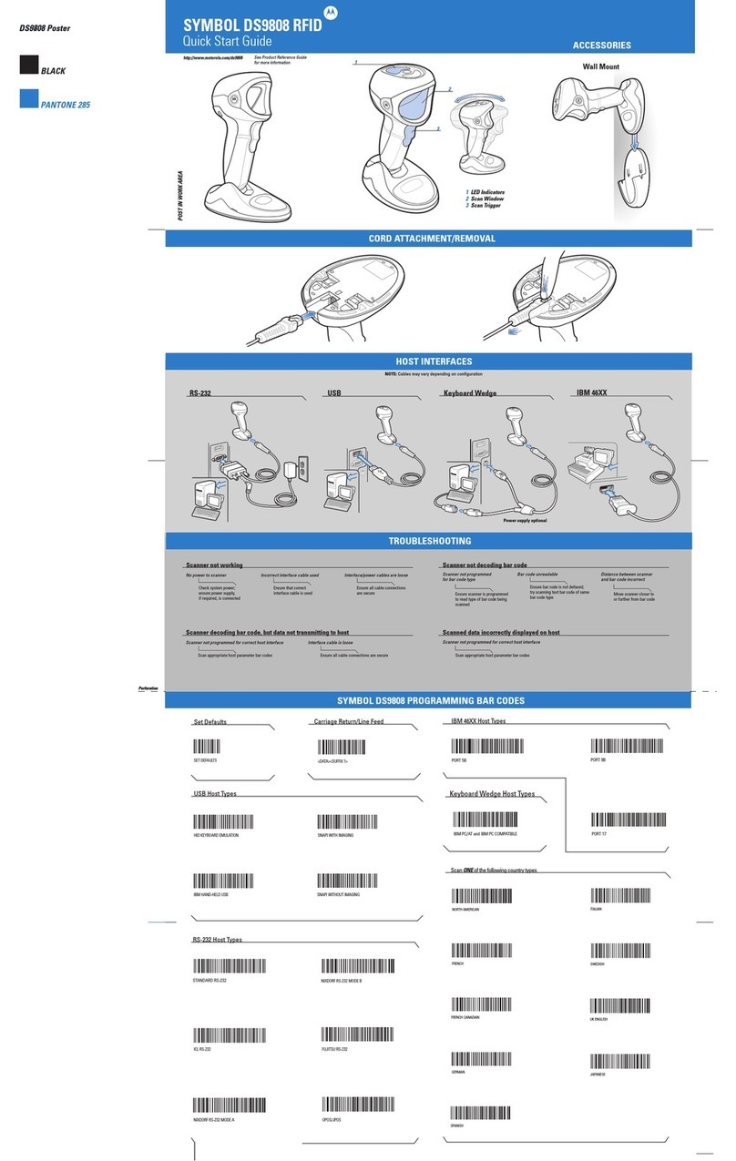 Motorola DS9808 - Symbol - Wired Handheld Barcode... Operating and maintenance instructions