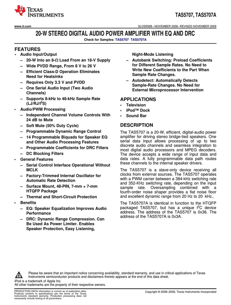 Texas Instruments TAS5707 User manual