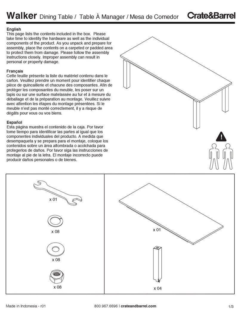 Crate&Barrel Walker Dining Table User manual