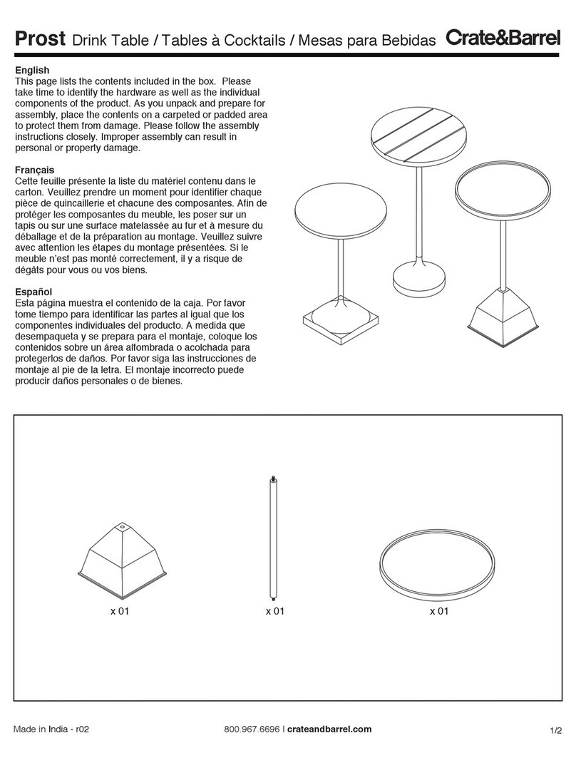 Crate&Barrel Prost Drink Table User manual