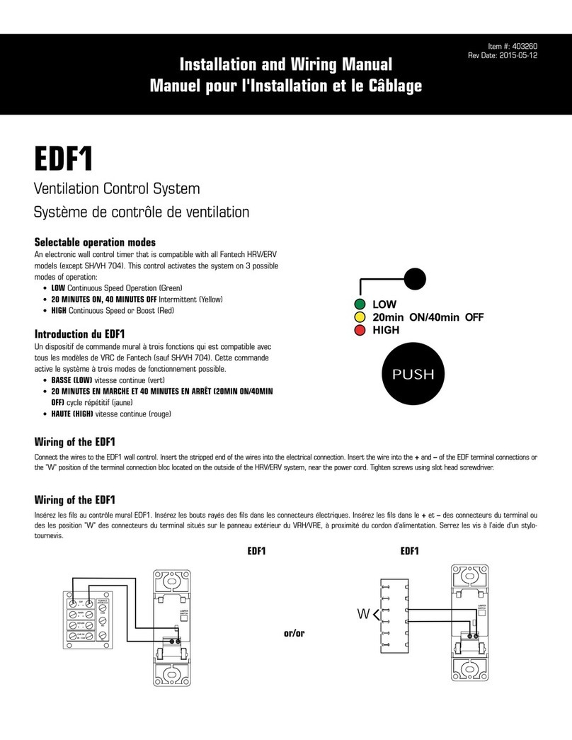 Fantech EDF1 Installation and wiring manual