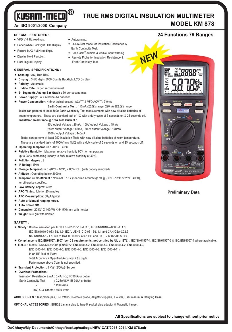Kusam-meco KM 878 Operation manual