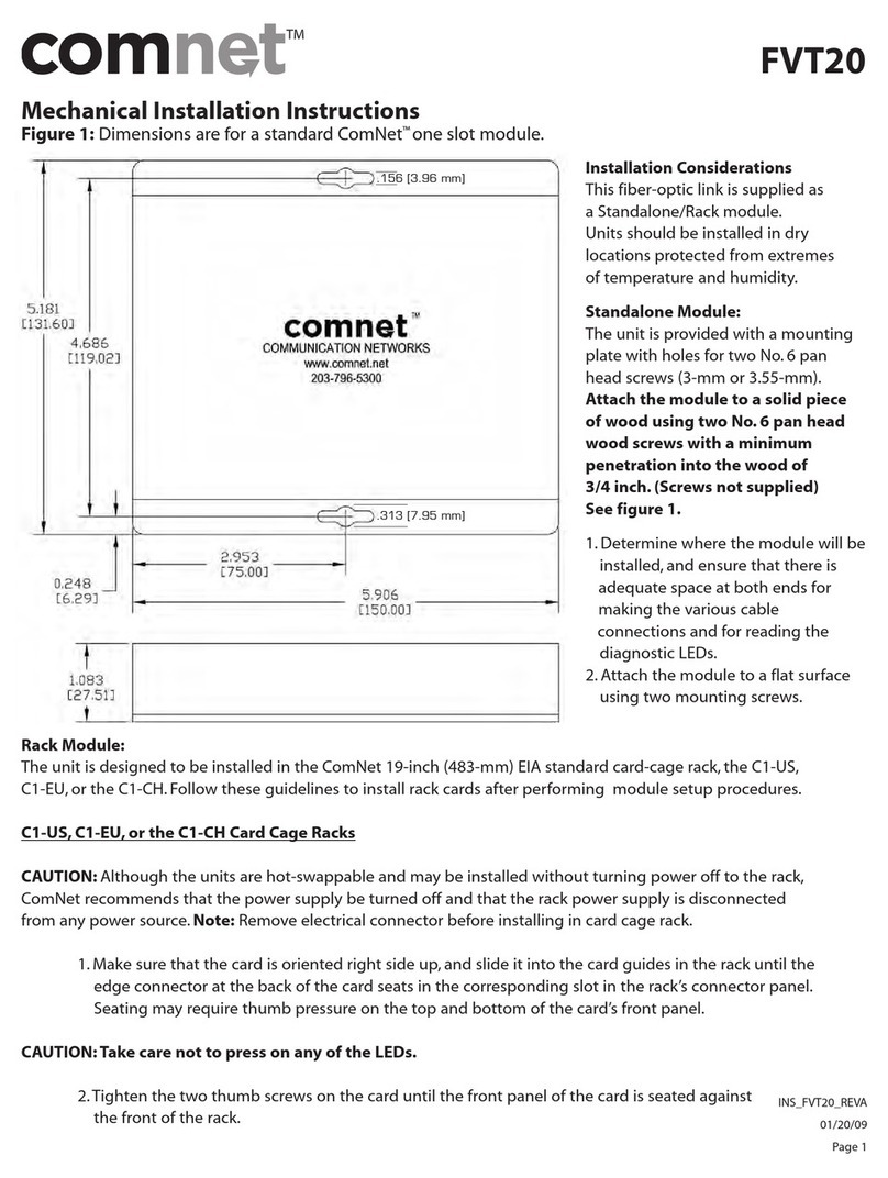 Comnet FVT20 User manual
