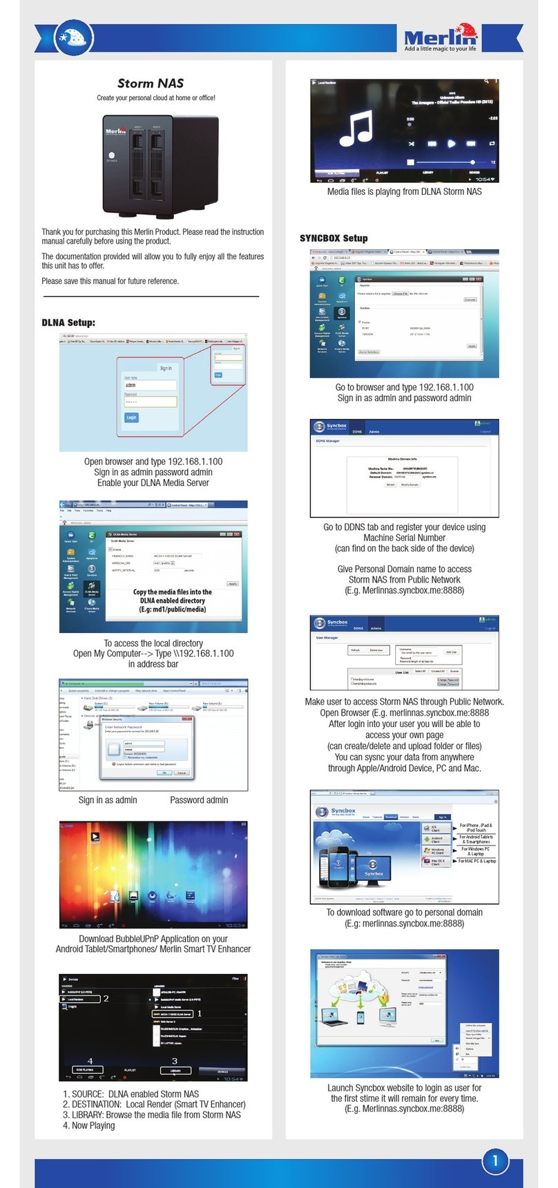 Merlin Storm NAS instruction manual