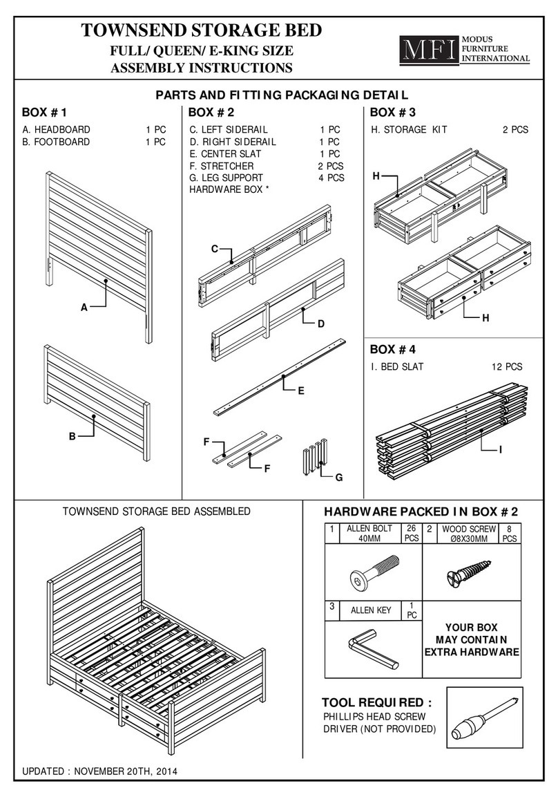 Modus Furniture International TOWNSEND STORAGE BED Assembly instructions Modus Furniture International TOWNSEND STORAGE BED Assembly instructions