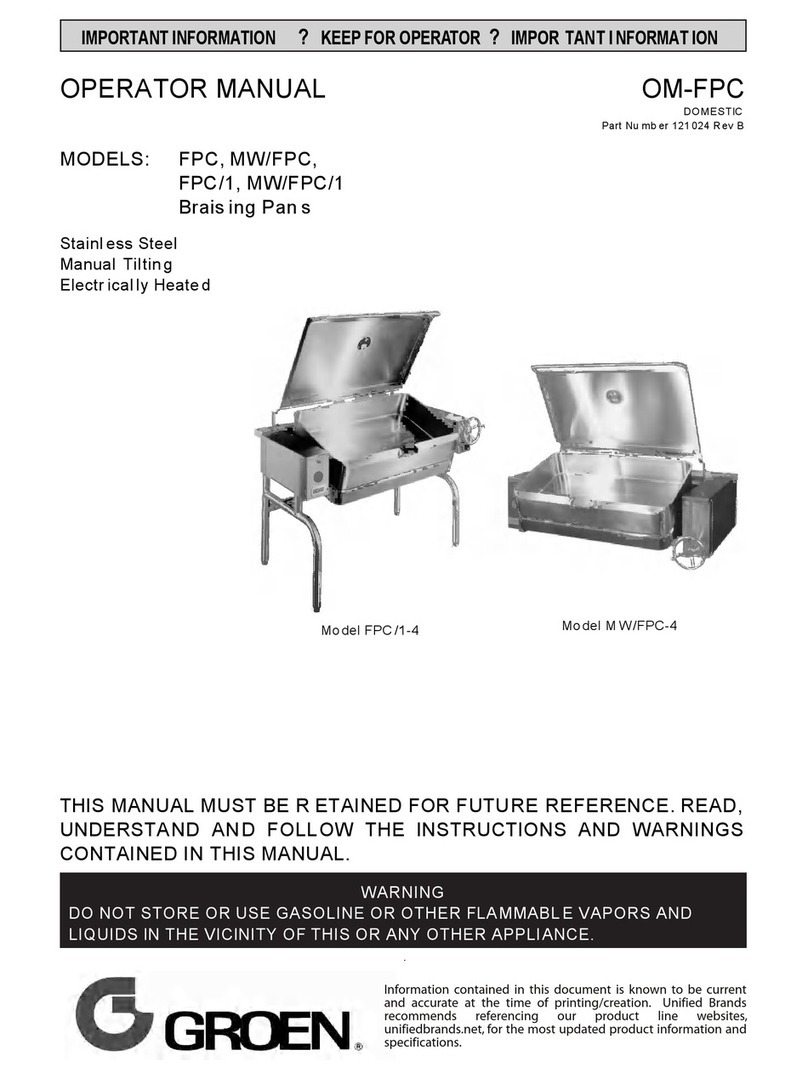 Groen MW/FPC series Operator's manual