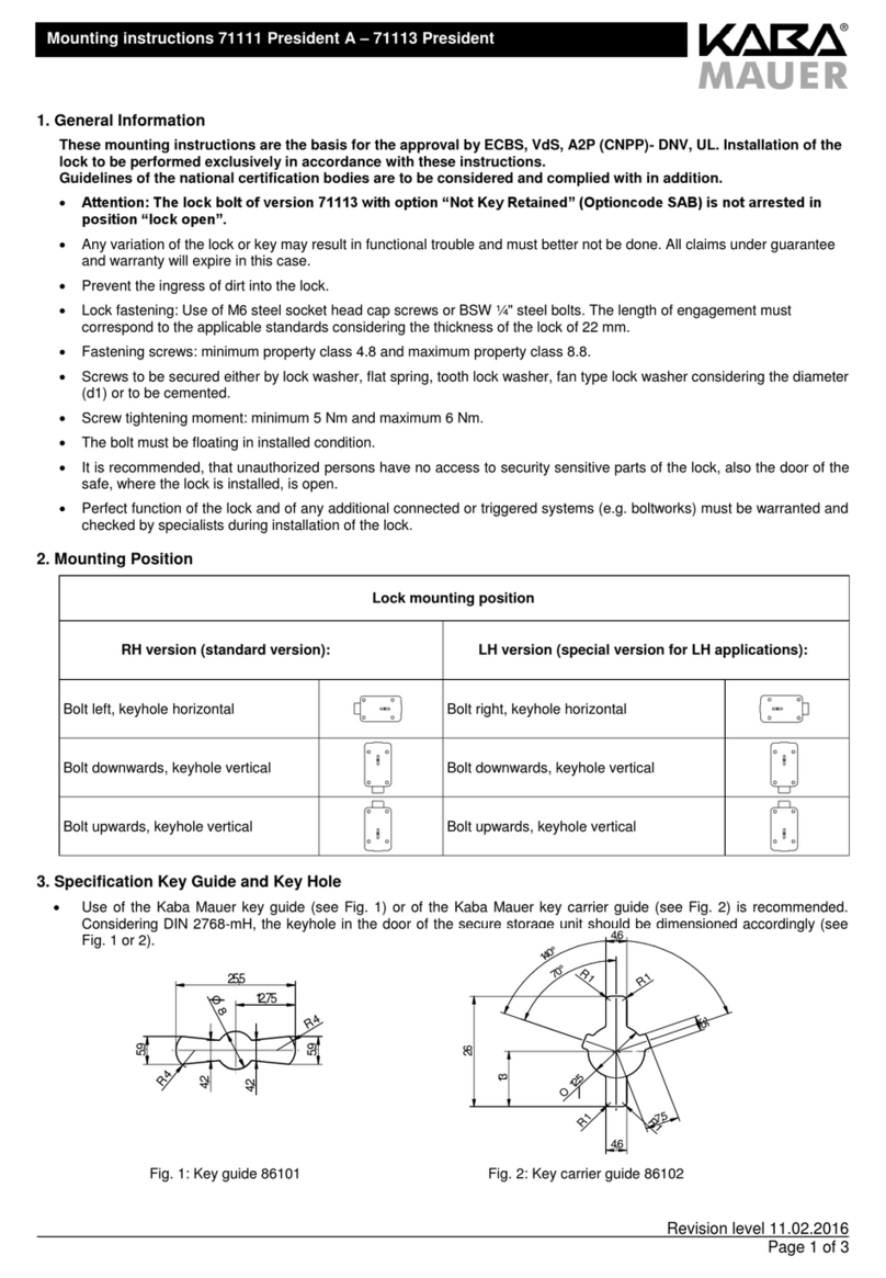 Kaba Mauer 71111 President A Mounting instructions